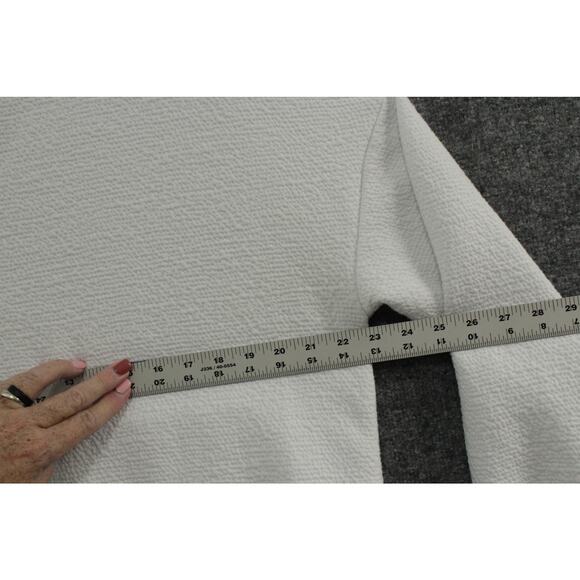 Ebb & Flow Athleisure Sweat Top Women's Large White Quarter Zip Kangaroo Pocket - Picture 7 of 7